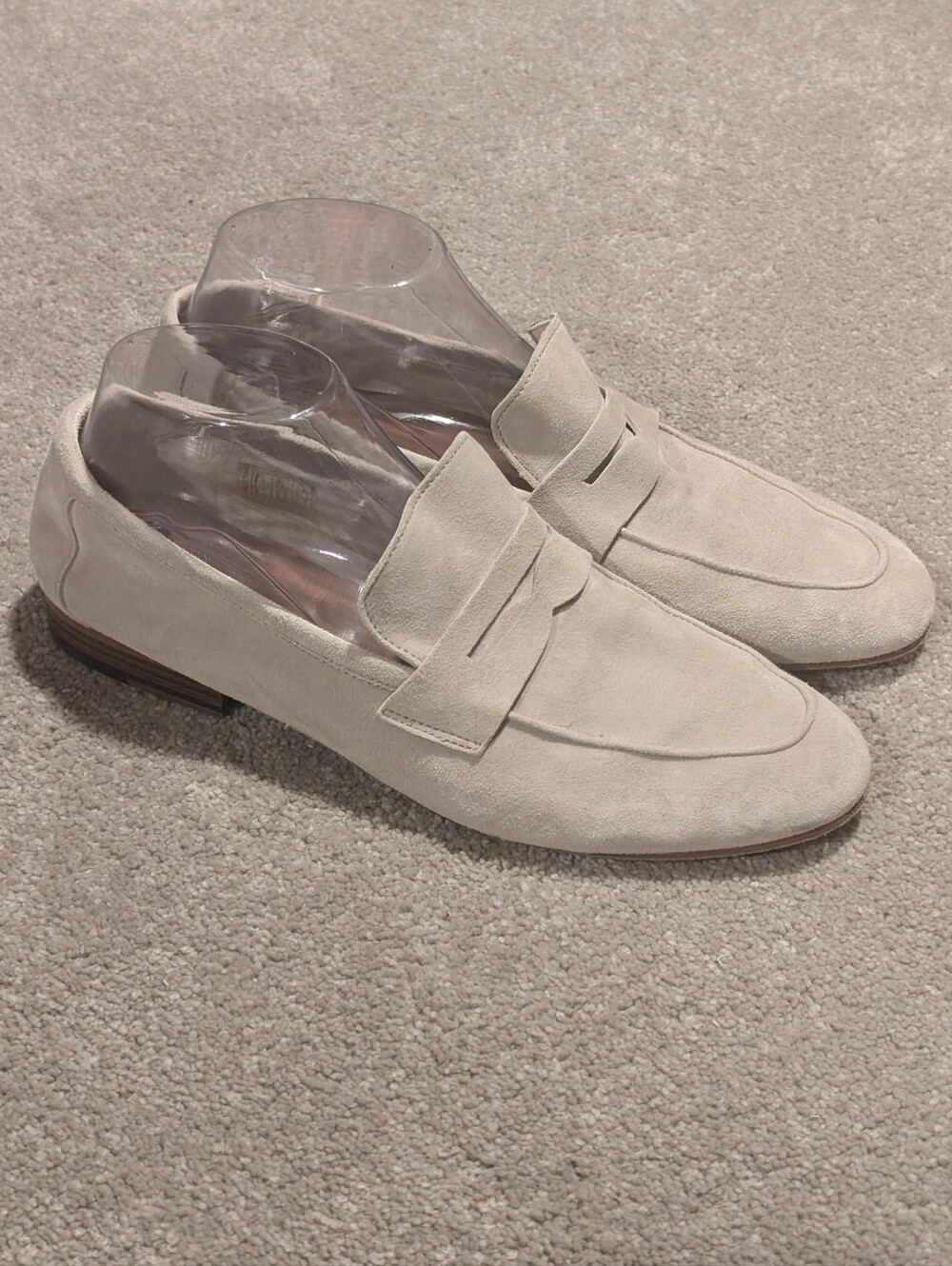 M. Gemi Women’s Suede Sacca Penny Loafers - Light Taupe Cream